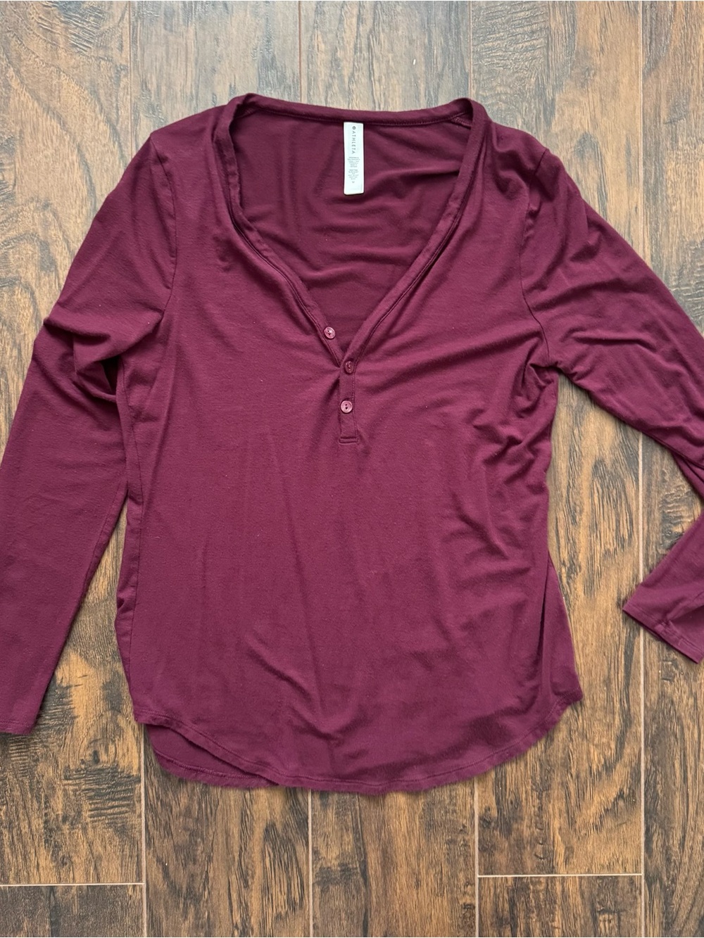 Athleta Nighttime Bliss Sleep Top Size Medium Deep Burgundy/Plum